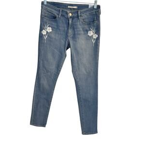 Levi's Jeans Women's Blue 711 Skinny White Flower Design Denim Sz 29